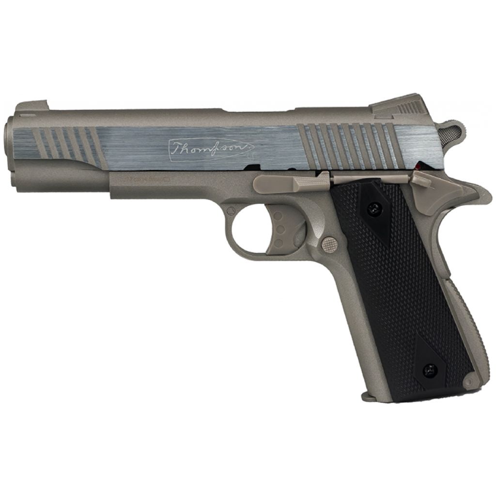 Auto Ordnance 1911 Thompson Co2 Non-Blowback Pistol (4.5mm/.177 Pellet – Metal Slide and ABS Body – Cybergun – Silver – 438305)