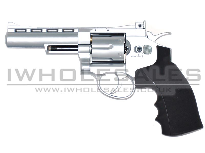 Hwasan 4.0″ Co2 Revolver (4.5mm – Silver – Full Metal)