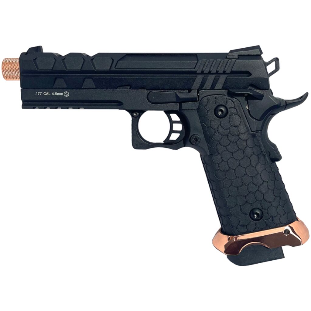 KLI 4.5mm/.177 BB Tartarus MKIV 5.1 Hi-Capa Co2 Blowback Pistol (Full Metal – Rose Barrel – L45-21064C-EXG)