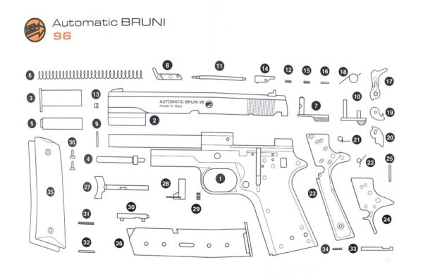 Bruni 96 Pistol (Cal.8 – BFG – BLUE – 1500)