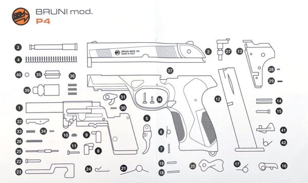 Bruni P4 Pistol (Cal.8 – BFG – BLUE – 2600)