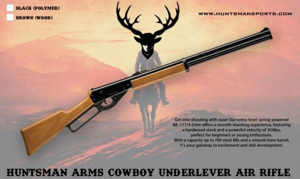 Huntsman Arms Cowboy Underlever Air Rifle – 4.5mm/.177 BB – Black