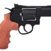 Huntex 2.5″ Co2 Revolver (4.5mm/.177 BB – Black – Faux Wood Grip)