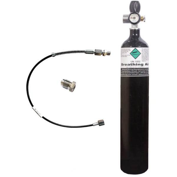 ACM 300 Bar Airgun Charging Cylinder with Jubilee Gun Valve, Gauge, Bleed and 500mm Anti Kink DIN Hose – 12L